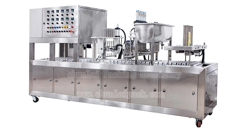 Linear Type Cup Filling Sealing Machine Calippo Tube Filling Sealing Machine Paper Cup Packaging Equipment