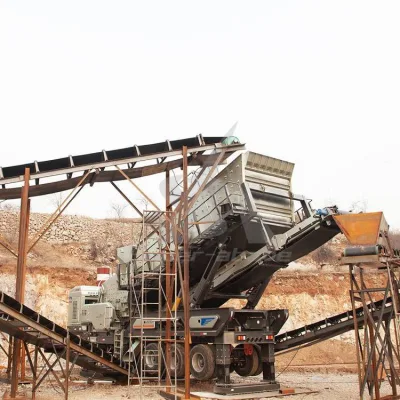 Frantoio cingolato mobile stabile per l'estrazione mineraria